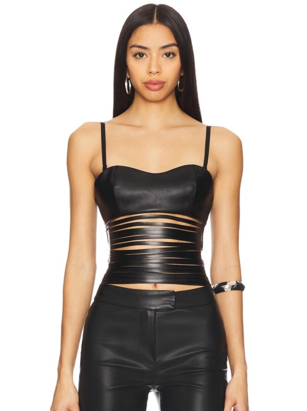 REVOLVE NIIHAI Leather Lazer Top in Black 🖤 BRAND NEW Sz Medium